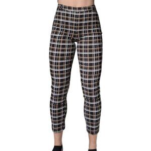 Forever 21 Black and Beige Plaid 3/4 Length Dress Pants Women Size Medium